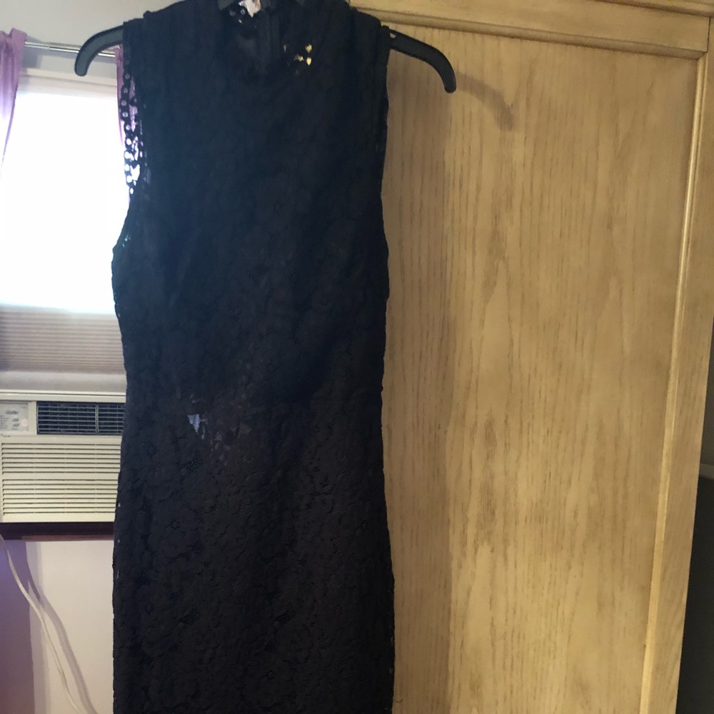 Black lace with cut out back